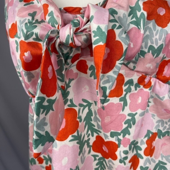 Free Assembly floral print women’s Tank top with tie front. Women’s size M - Picture 4 of 14